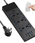 High Power 3000W USB Power Strip With Four USB Ports Including One USB C 6Ft Heavy Duty Extension Cord 110 240V Worldwide Outlets