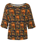 Soft And Comfy Womens Boat Neck Short Sleeve Tee With Lightweight Breathable Fabric And Stretchy 95 Polyester 5 Spandex Blend Dragon Bookshelf Graphic For Everyday Comfort And Easy Style