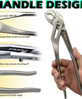 WEDO stainless steel groove joint pliers, 12in adjustable water pump pliers with V-jaw, held in hand