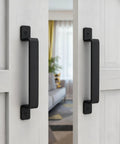Four Pack Sliding Barn Door Handles Built To Last Heavy Duty Black Gate Pull Handles 7.3 Inch Long With 16 Cm Hole Center