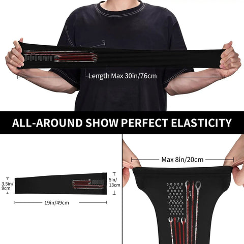 Top Shelf Premium Ice Silk Cooling Arm Sleeves With UV Protection Lightweight Breathable Sun Shield American Flag Patriotic Gear For Mechanics And Summer Grinds