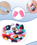 Multicolor 100 Sets Breakaway Clasps For Necklaces Safety Plastic Bead Connectors For Jewelry Making in bowl and hand views