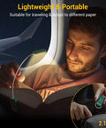 Two Pack Clip On Book Lights For Late Night Reading Rechargeable Eye Care LED Lamps with 360 Flexible Neck in airplane setting