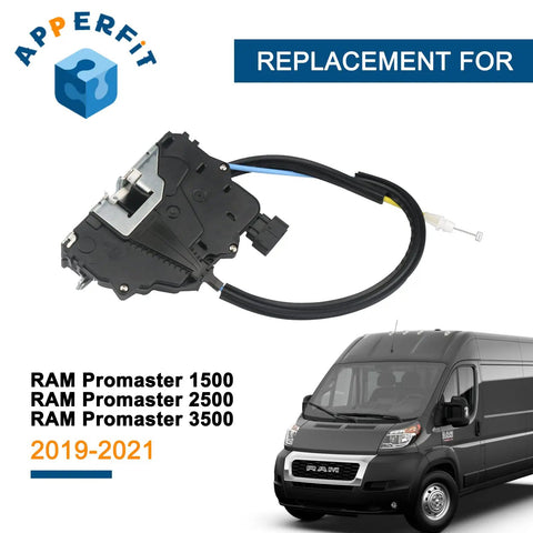 Left Front Driver Door Latch Actuator With Cables For RAM ProMaster Cargo Van Direct Fit Replacement Part 2019-2021
