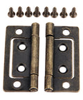 Four Pack 2 Inch Iron Flush Door Hinges Set For Cabinets And Cupboards Jewelry Boxes And Furniture Spring Loaded 50x24mm