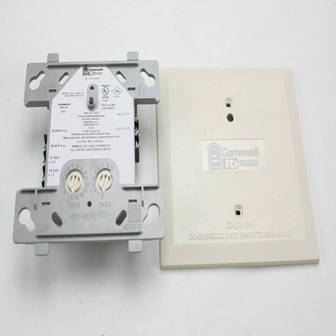 No Sweat Quick Install Addressable Dual Input Monitor Module For Fire Alarm Panels Class B Style B Circuit, ivory faceplate and compact design.