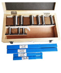 Keyway Broach Kit For Metalworking And CNC Projects 18 Piece Pro Grade HSS Metric Set with collared bushings in wooden case