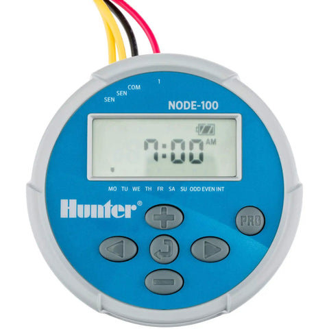 Wireless Battery Powered Sprinkler Timer With 1 Inch PGV Valve And Solenoid, digital display with control buttons.