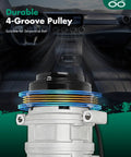 Premium Vehicle Air Conditioner Compressor Unit With Integrated Clutch For Chevy Express 2500 3500hd And Cadillac Escalade No Sweat Cooling Straight Bolt Swap with 4-groove pulley