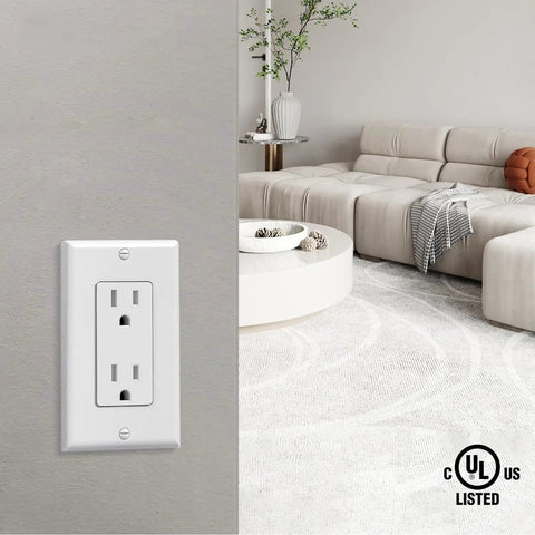 GFCI Style Rocker Light Switch Wall Plate Cover 1-Gang 4.50 By 2.76 Inches Smooth Face Unbreakable Polycarbonate in living room