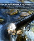 Beast Bright LED Flashlight S3000 1600 Lumen illuminating underwater showcasing IP67 waterproof capability
