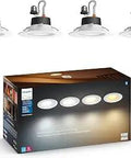 Smart Retrofit 5/6 Inch LED Recessed Downlights 4 Pack White Ambiance Warm To Cool White Light 1100 Lumen Indoor LED Can Lights
