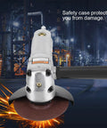 Badass Pneumatic Angle Grinder Coupled With A Four Inch Sanding Pad Delivers Eleven Thousand Rpm for tough metal polishing tasks