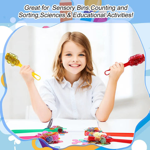 Child with 24 Pack Magnetic Bingo Wands With 700 Metal Translucent Chips for Fun STEM Learning And Family Game Night