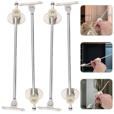 4 Pack Lid Support Hinges For Cabinet Doors With Motion Control Iron Build Round Base Dope Easy Install Sturdy And Practical Design