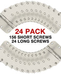 Heavy Duty 24 Pack 3.5 Inch Round Brushed Satin Nickel Door Hinges For Interior And Exterior Use displayed in curve