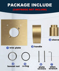 R10000 Series Shower Valve Trim Kit Replacement With Single Handle Shower Handle Set In Champagne Bronze Brushed Finish components layout