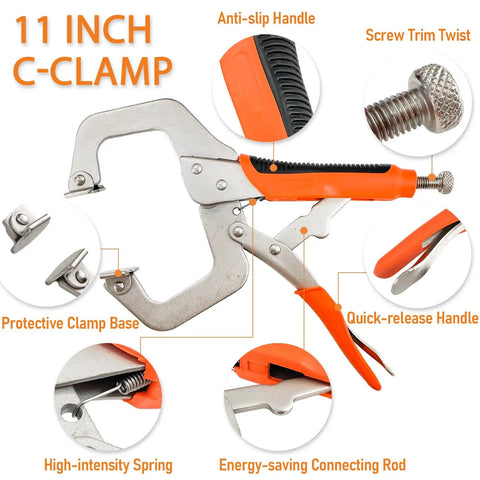 All In One Twin Pocket Hole Jig Kit With 11 Inch Clamp For Quick Woodworking Fixes Pro DIY Ready showing details and features
