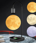 Levitating Light Bulb With Wireless Charger For Apple And Android Magnetic Levitation LED Lamp Floating above table