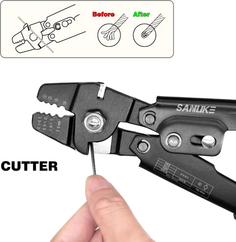 Beefy Heavy Duty Wire Rope Crimping Tool Kit For Aluminum Crimp Sleeves Up To 2.0mm, Swager Tool For Small Stainless Steel Cable