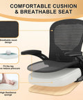 Ergonomic Mesh Desk Chair With 330Lbs Capacity, High Back Support, Flip Up Armrests, Adjustable Lumbar, Rolling Chair cutaway view