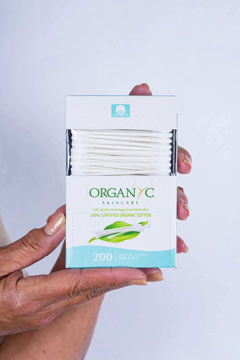 100 Percent Certified Organic Cotton Swabs No Man Made Materials 200 Count White Super Gentle Hypoallergenic For Sensitive Skin