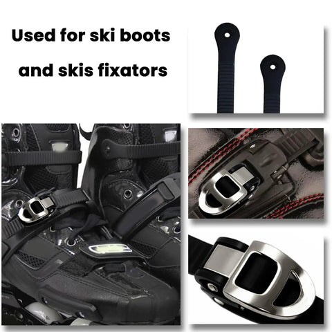 2 Pack Inline Skate Strap Replacements With Buckles All In One Setup on ski boots