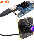 Global Shutter USB Camera Module With 2MP High Speed 90fps Rig-Ready UVC Sensor connected to circuit board