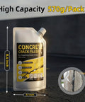 Self Leveling Concrete Crack Filler Kit 4 Pack All In One With Waterproof And High Elasticity For Driveways Patios Garages Sidewalks Pool Decks 20 Oz Each Pack Includes Nozzles Scrapers And Gloves
