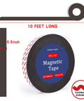 Magnetic Tape Strips Roll With Adhesive Backing For Lightweight DIY Projects And Fridge Or Whiteboard Organization Flexible Sticky Magnet Tape Easy Install Ten Feet Long Half Inch Wide Six Hundredths Of An Inch Thick