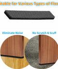 Heavy Duty Non Slip Rubber Furniture Pads That Lock In Place To Stop Chairs Sliding Across Your Slick Floors And Keep Everything Locked Tight Without Leaving Any Sticky Gunk Behind While Shielding Hardwood From Mean Scuffs. Non-slip rubber pad shown on various floors.