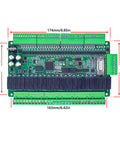 Industrial PLC Control Board For Factory Automation With 32 Inputs And 24 Outputs, top view with measurements