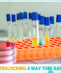 Ten Pack Double-Sided Tube Rack With 80 And 60 Hole Plates, Vial Holder For 0.2mL To 2mL Centrifuge Tubes, Polypropylene, Assorted Colors