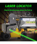 Heavy Duty Forklift Camera Kit With Crisp 5 Inch Dvr Monitor showing laser locator attached with clear display in warehouse.