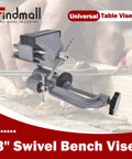 3 Inch Aluminum Swivel Table Vise With 360 Degree Rotation And 45 Degree Tilt, Heavy Duty Bench Vise for jewelry making