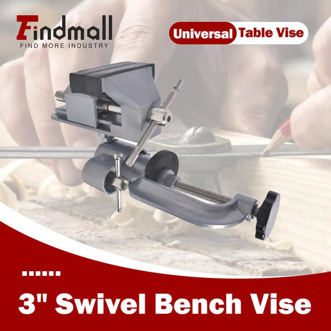 3 Inch Aluminum Swivel Table Vise With 360 Degree Rotation And 45 Degree Tilt, Heavy Duty Bench Vise for jewelry making