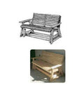 Knock Out A Boss Glider Bench Blueprint With Clear Cut Assembly Steps And A Straight Up Material List So Hardwood Fanatics Can Build Something Real Nice And Chill featuring a detailed drawing and finished glider bench.