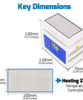 Pro Grade Compact LED Soldering Hot Plate For SMD Rework And BGA Chips 100x50mm 210W Preheater Station key dimensions