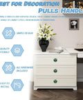 Room with dresser showing Crystal Turtle Back Cabinet Knob Set Four Pack Glass Drawer Pulls Dope Bamboo Mushroom Style