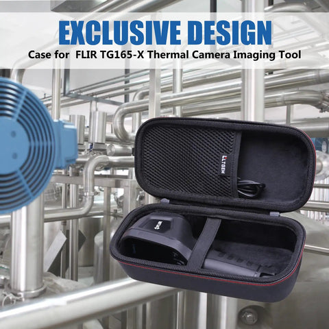 Durable EVA Case For FLIR TG165-X TG267 TG275 TG297 Thermal Cameras With Secure Belt Clip, open view showcasing interior compartments
