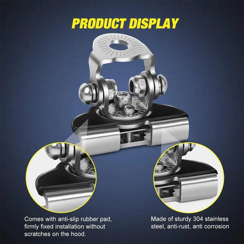 Universal Car LED Light Bar Mounting Bracket Kit For SUV RV Truck No Drill Hood Clamp Mounts Two Pack Aluminum Exterior Work Light Holder