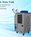 Heavy Duty 220V Industrial Air Conditioner Featuring Dual Adjustable Ducts And Intelligent Digital Panel Portable Spot Cooler Kicking Serious Chill For Active Garage Or Job Site with 14L water tank.
