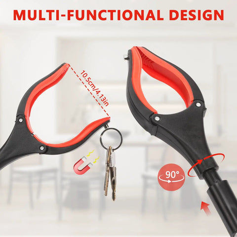Two Pack 36 Inch Grabber Reacher Tool With Magnets And Rotating Jaw Heavy Duty Folding Pickup Tool For Seniors And Mobility Aids Trash Picker For Hard To Reach Items On Shelves And Floors