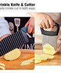 Crinkle cutter knife with peeler; stainless steel blades, Amazon brand, set of 3