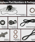 Timing Belt Kit With Water Pump Drop-In Ready Direct Fit For Honda Accord Acura MDX components and part numbers displayed