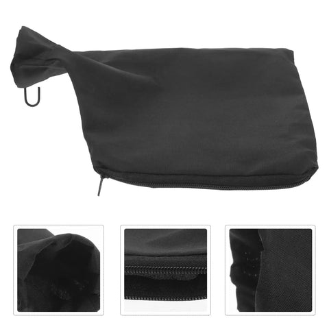 Heavy Duty Cloth Miter Saw Dust Collection Bag With A Secure Zipper Closure Black Replacement view showing zip closure and material.