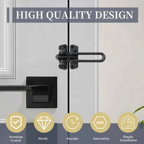 Heavy Duty Swing Bar Door Lock With Secure Latch Guard Clasp And Rust Resistant Zinc Alloy Frame For Inward Swinging Doors detail view