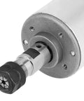 Close-up of Beefy 300W Air Cooled CNC Spindle Motor for DIY Engraving and Milling, ER11 tool, showing metal construction and precision detailing.