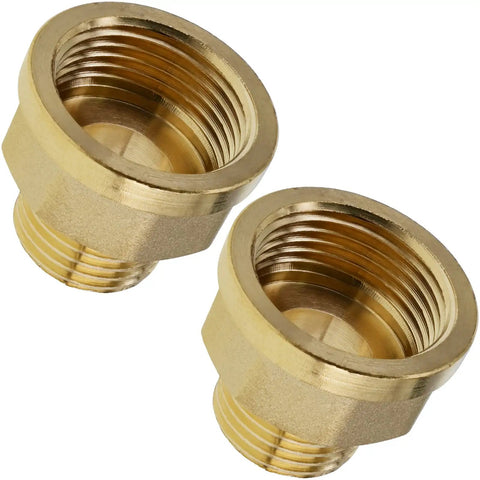 Two Pack Brass Pipe Fittings 1/2 Inch To 3/4 Inch NPT Reducer Adapter Coupler, 1/2 Inch Male To 3/4 Inch Female, corrosion resistant