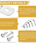 uxcell 20Pcs 25mm (1 in) 304 stainless steel two-hole pipe strap U-brackets with self-tapping screws; silver